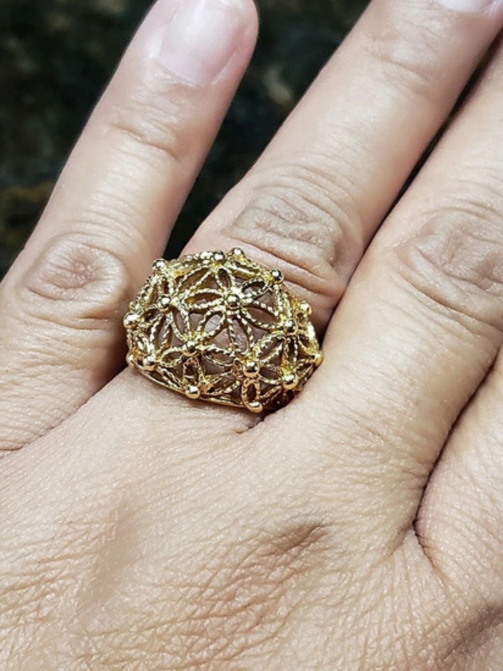 Vintage AVON Filigree Statement Ring US 7.5